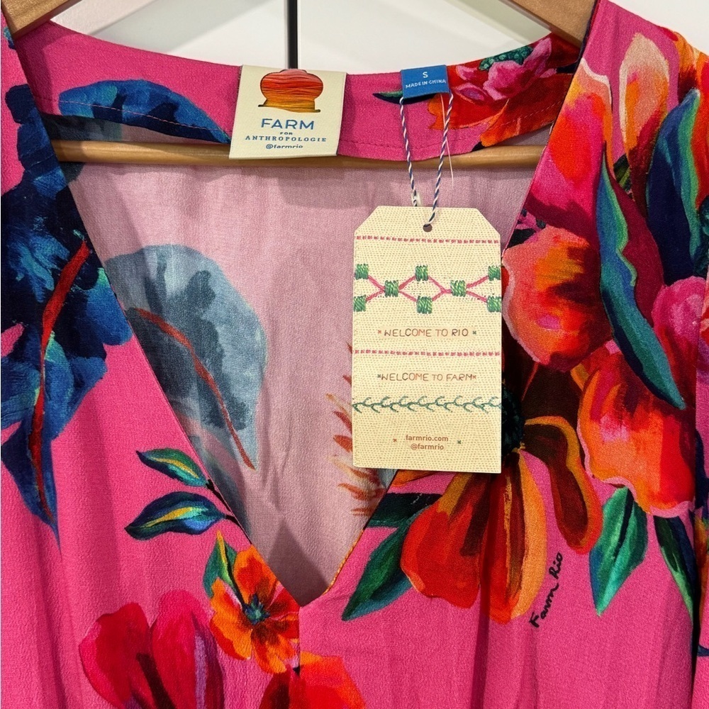 FARM RIO Long Sleeve Printed Midi Dress - Size Small - NWT - Picture 7 of 8